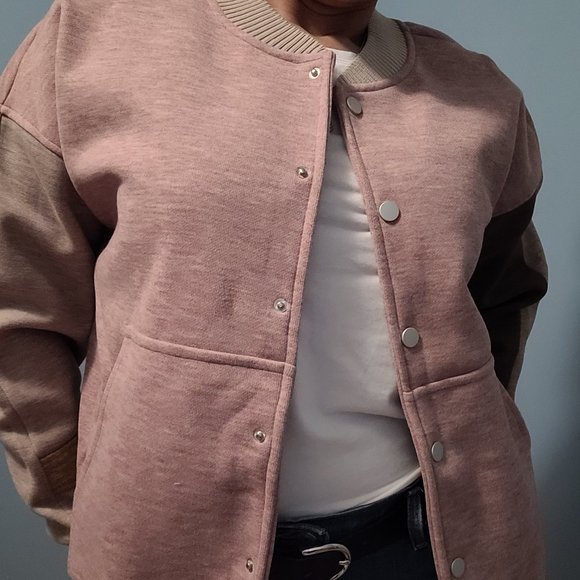 Bomber Jacket.  Mauve/Taupe/Dark Taupe. - Picture 1 of 8